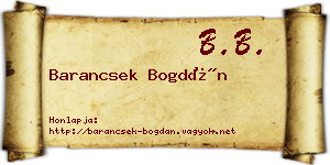 Barancsek Bogdán névjegykártya